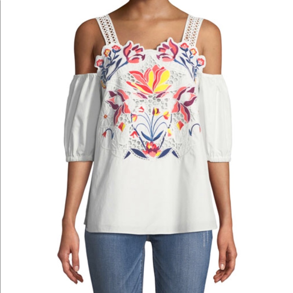 Tanya Taylor Marja Floral-Embroidered Top